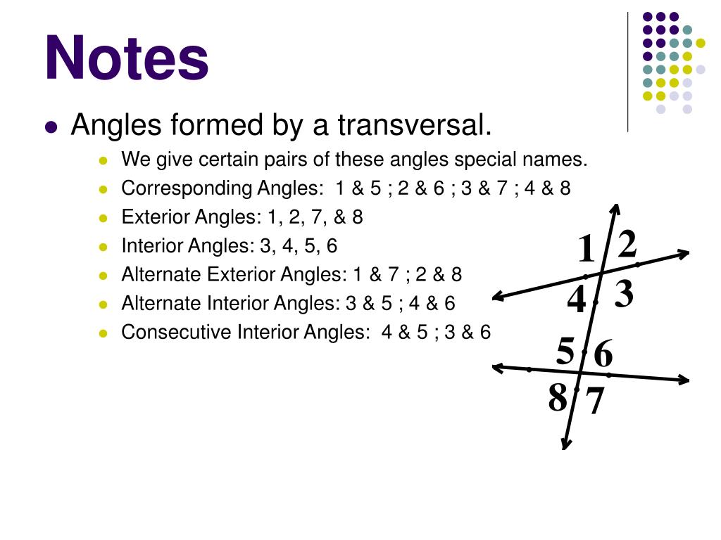 PPT Parallel Lines and Transversals PowerPoint Presentation, free