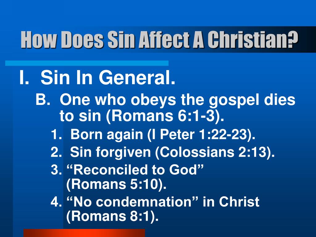 PPT How Does Sin Affect A Christian? PowerPoint Presentation, free
