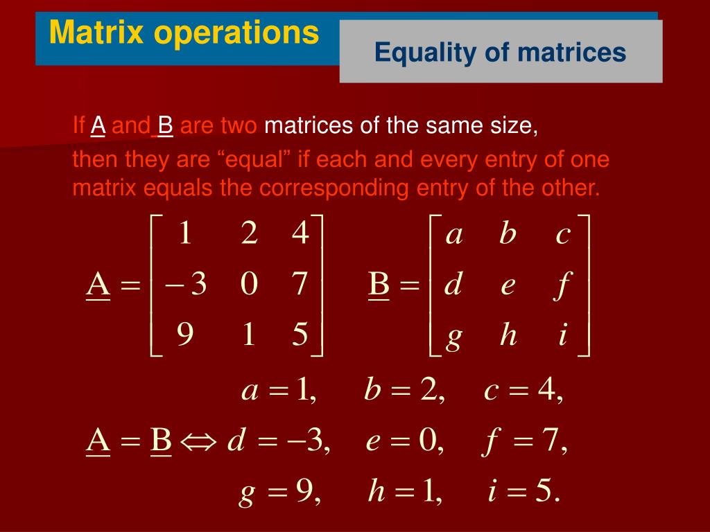 PPT A rectangular array of numbers (we will concentrate on real