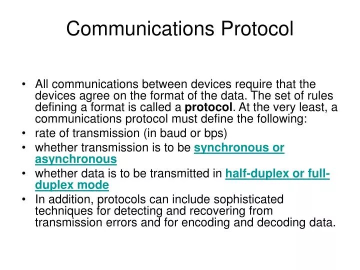 PPT Communications Protocol PowerPoint Presentation, free download