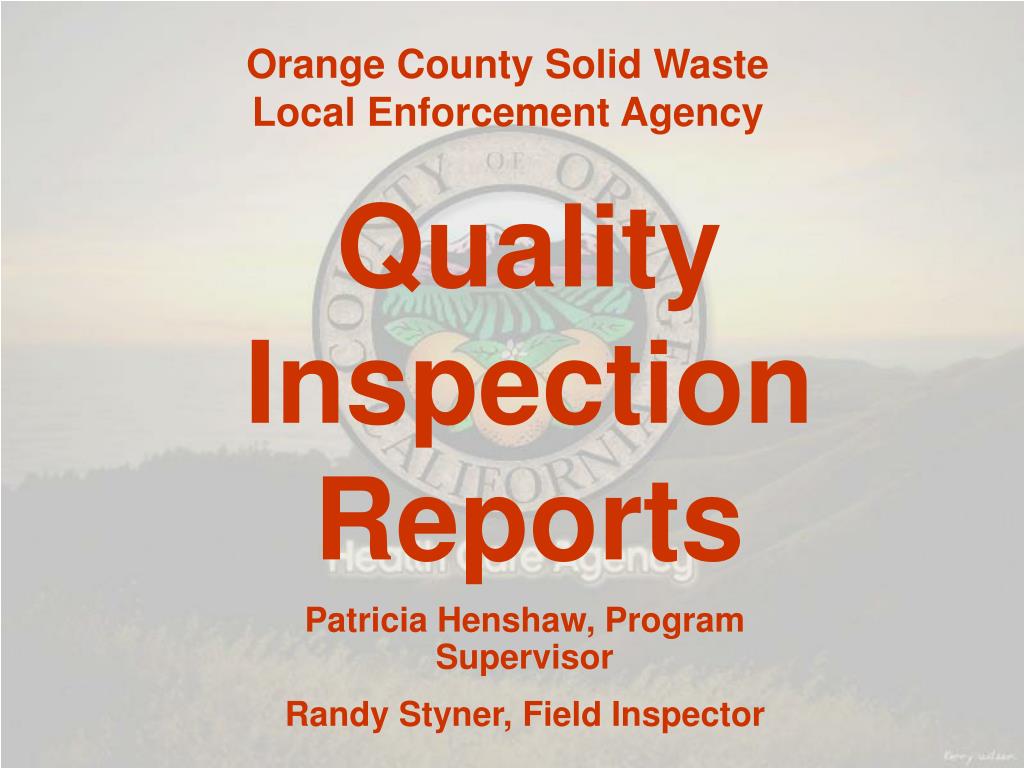 PPT Orange County Solid Waste Local Enforcement Agency PowerPoint