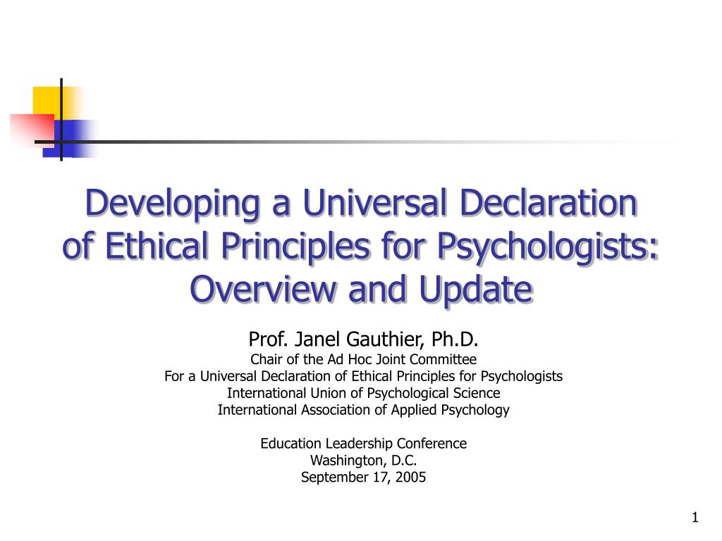 PPT Developing a Universal Declaration of Ethical Principles for
