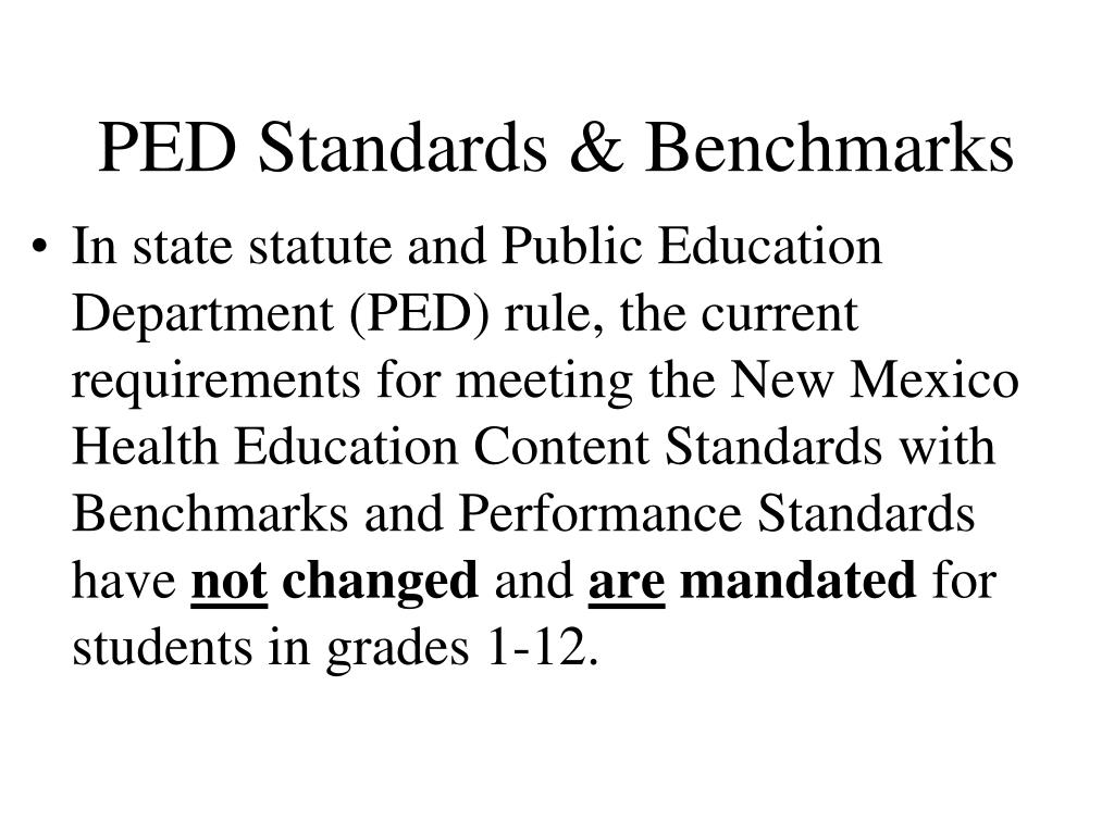 PPT Health Education Standards and Benchmarks PowerPoint Presentation