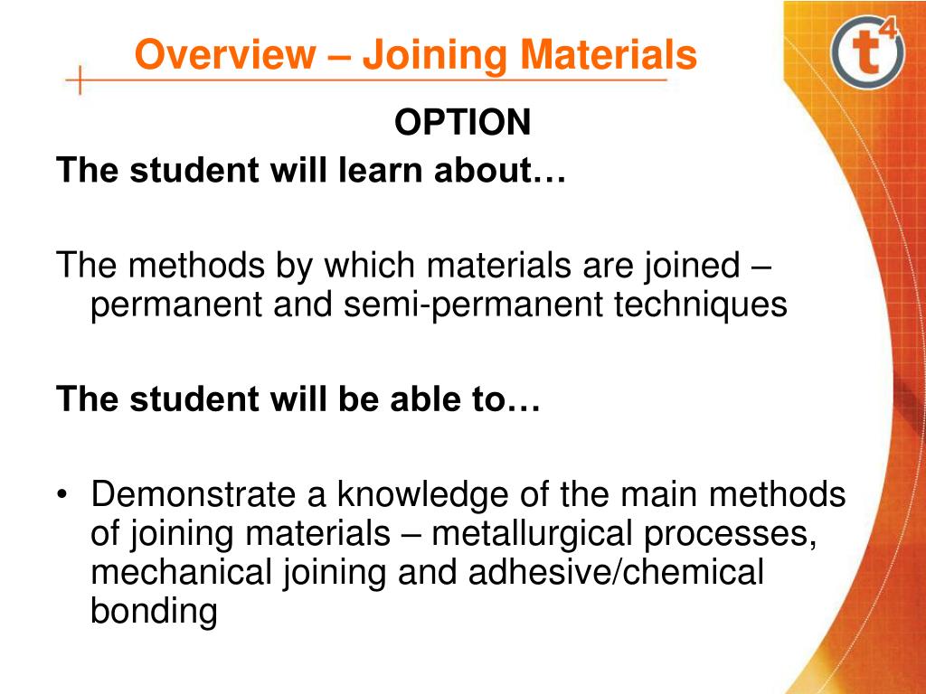 PPT Materials Technology Joining Processes PowerPoint Presentation