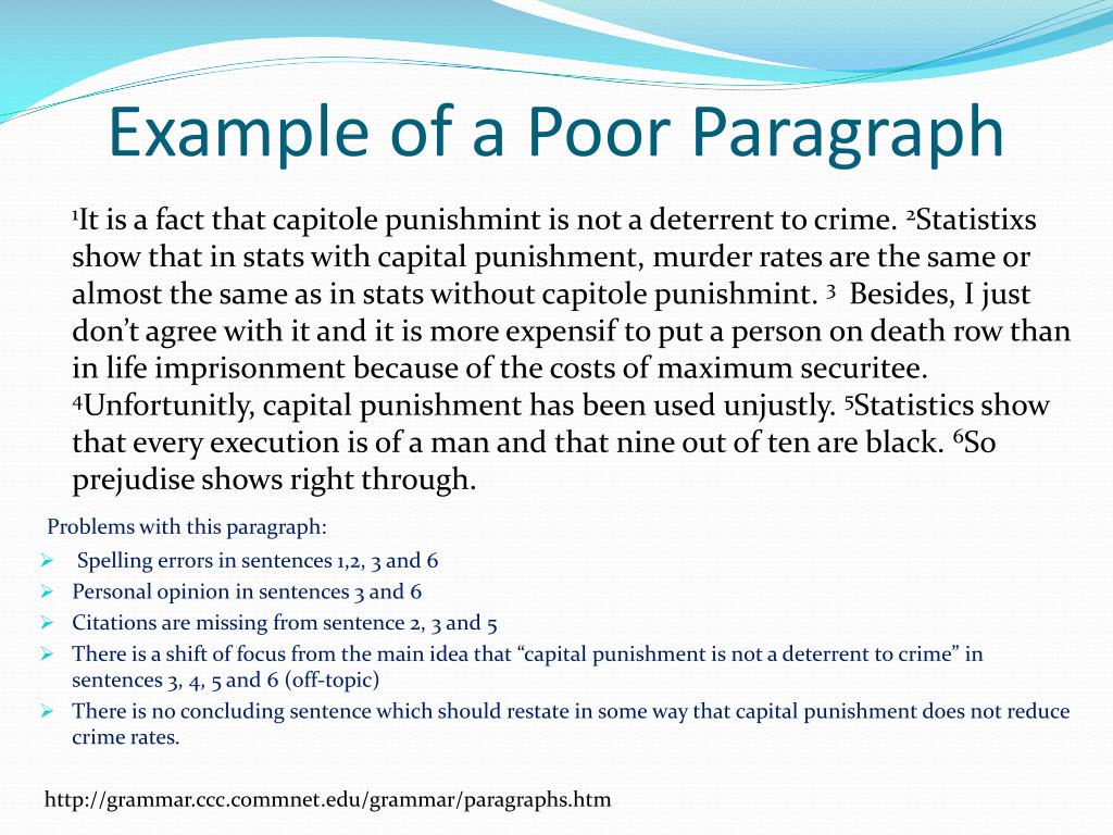 PPT Writing a WellDeveloped Paragraph PowerPoint Presentation, free