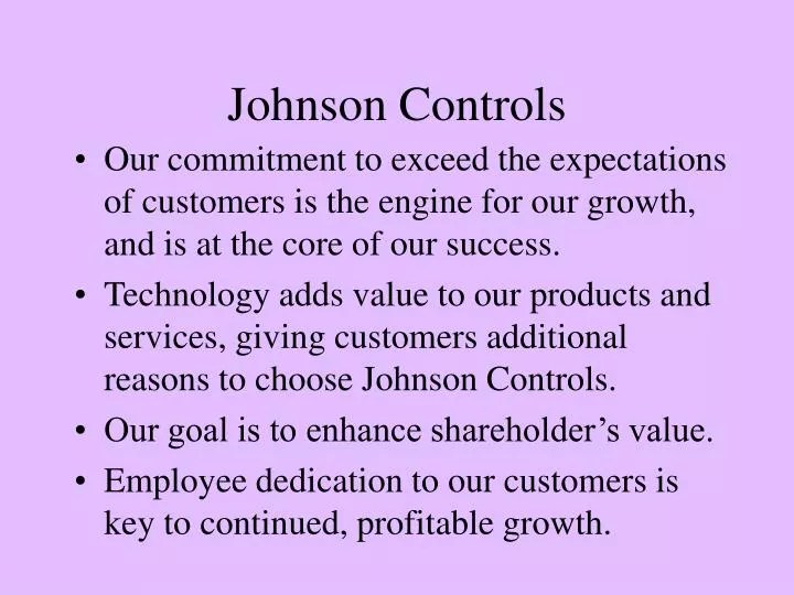 PPT Johnson Controls PowerPoint Presentation, free download ID407502