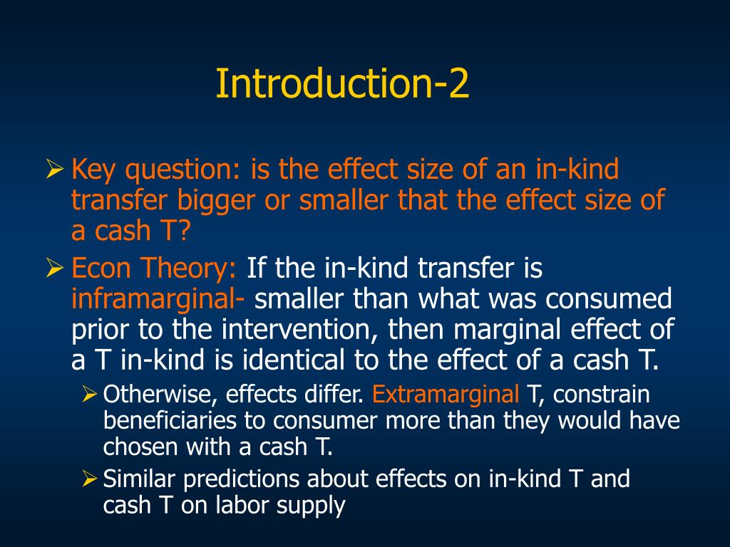 PPT The Impacts of Cash and InKind Transfers on Consumption and
