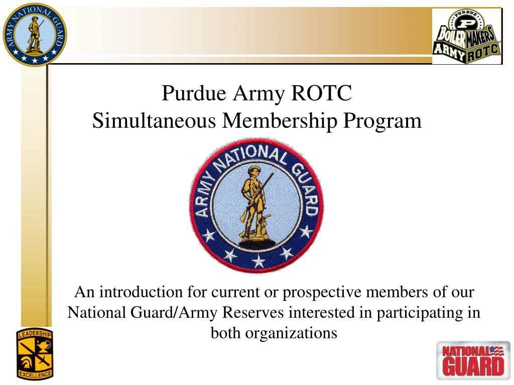 PPT Purdue Army ROTC Simultaneous Membership Program PowerPoint