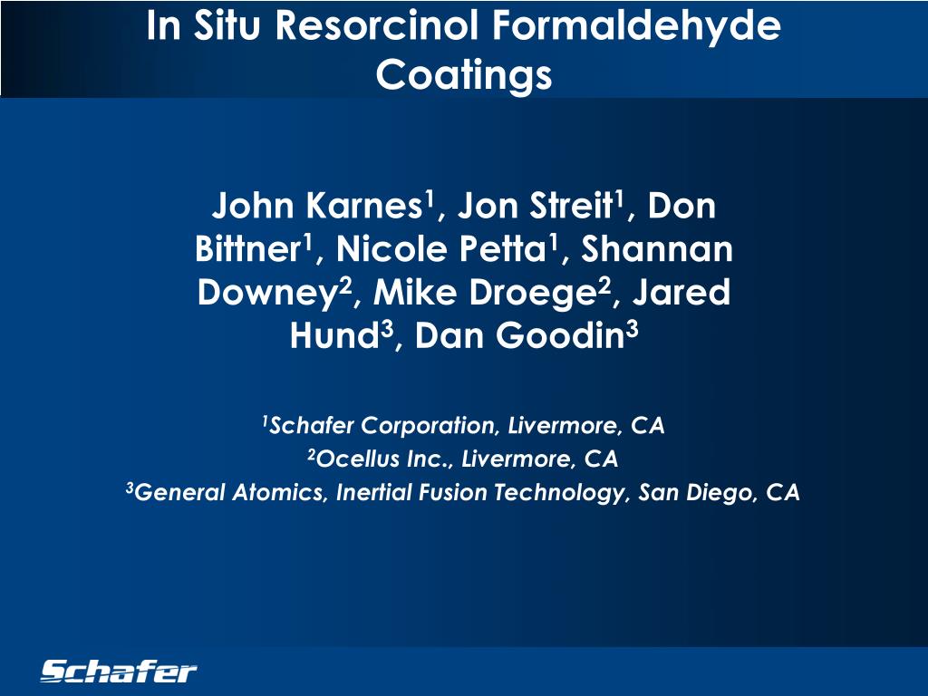 PPT In Situ Resorcinol Formaldehyde Coatings PowerPoint Presentation