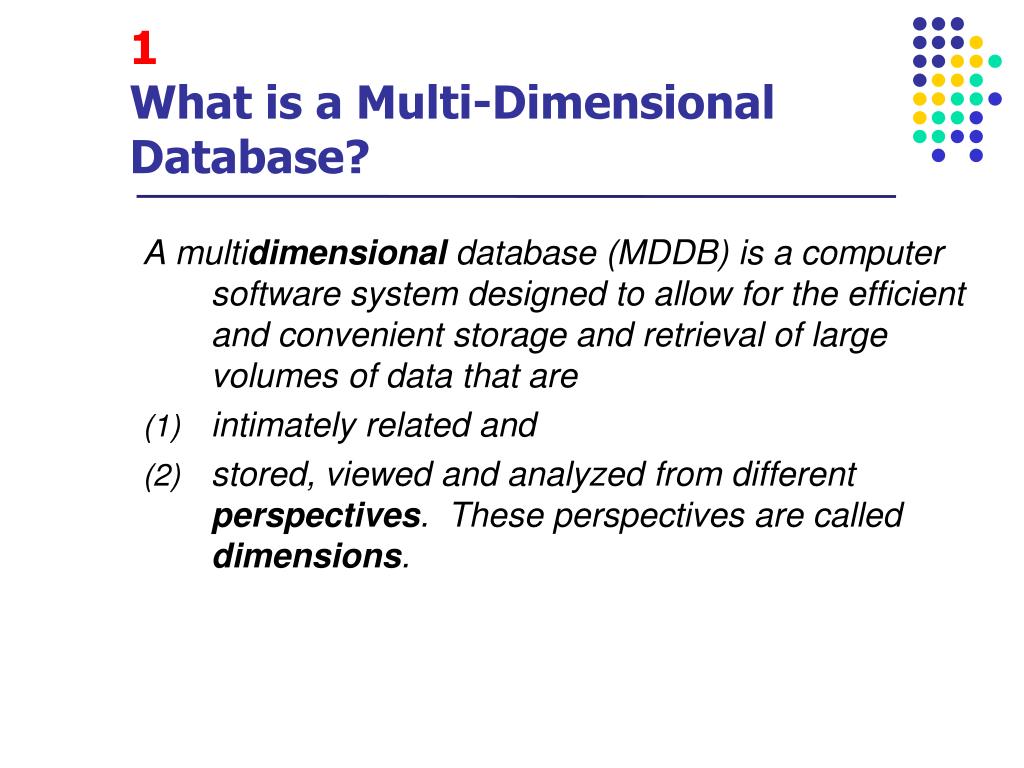 PPT MultiDimensional Databases & Online Analytical Processing