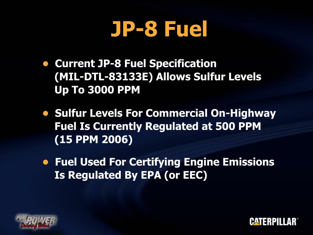 PPT JP8 Fuel vs Advanced Emission Controls PowerPoint Presentation