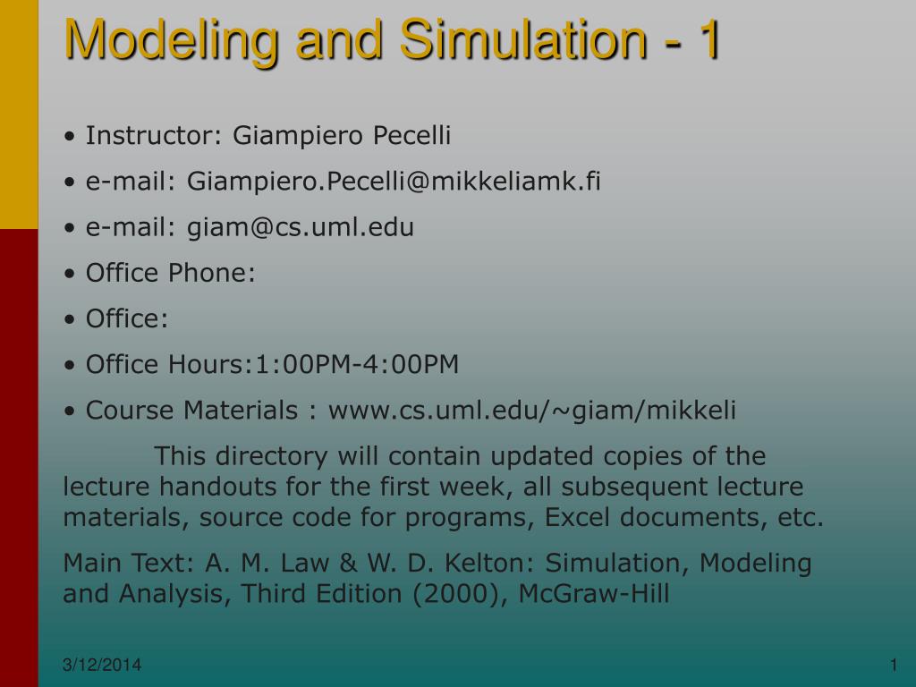Law And Kelton Simulation Modeling And Analysis Vários Modelos