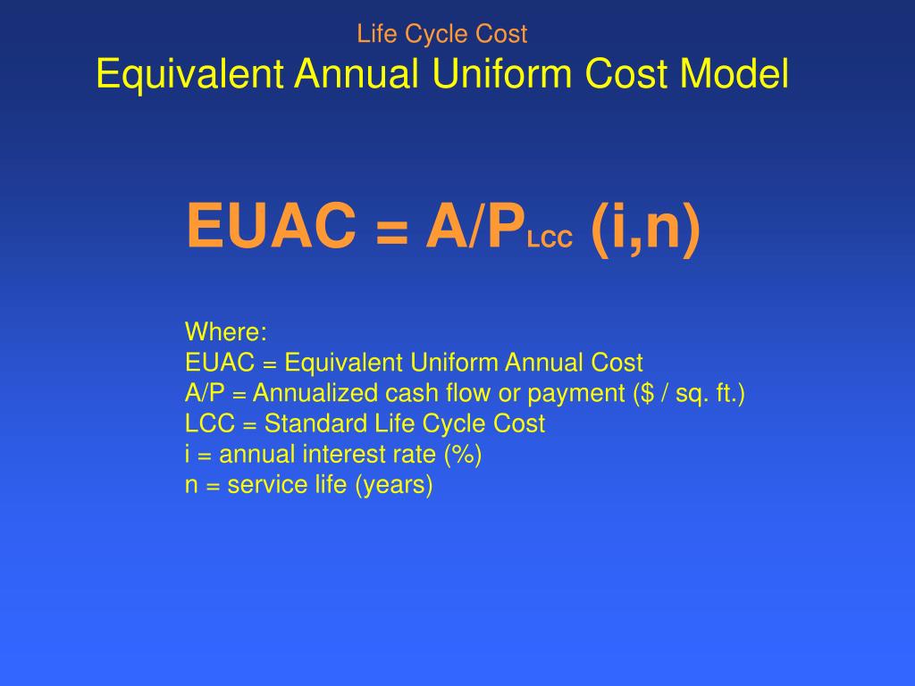 PPT Equivalent Uniform Annual Cost A New Approach to Roof Life Cycle
