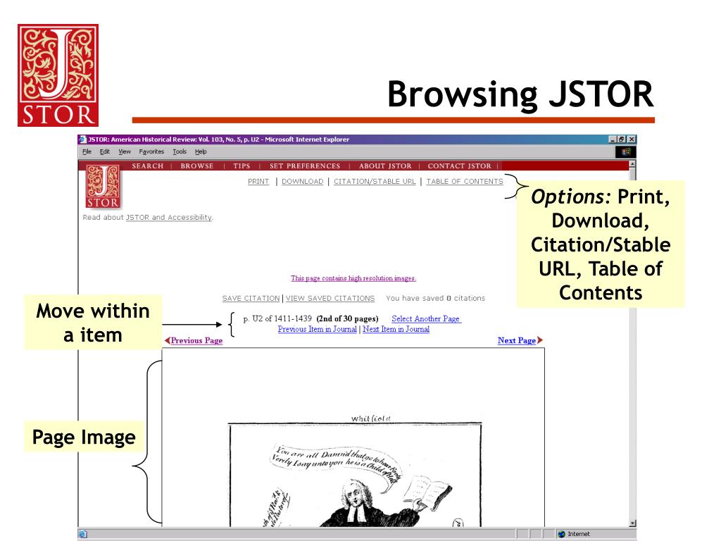 PPT About JSTOR Using JSTOR Browsing for Articles Searching for