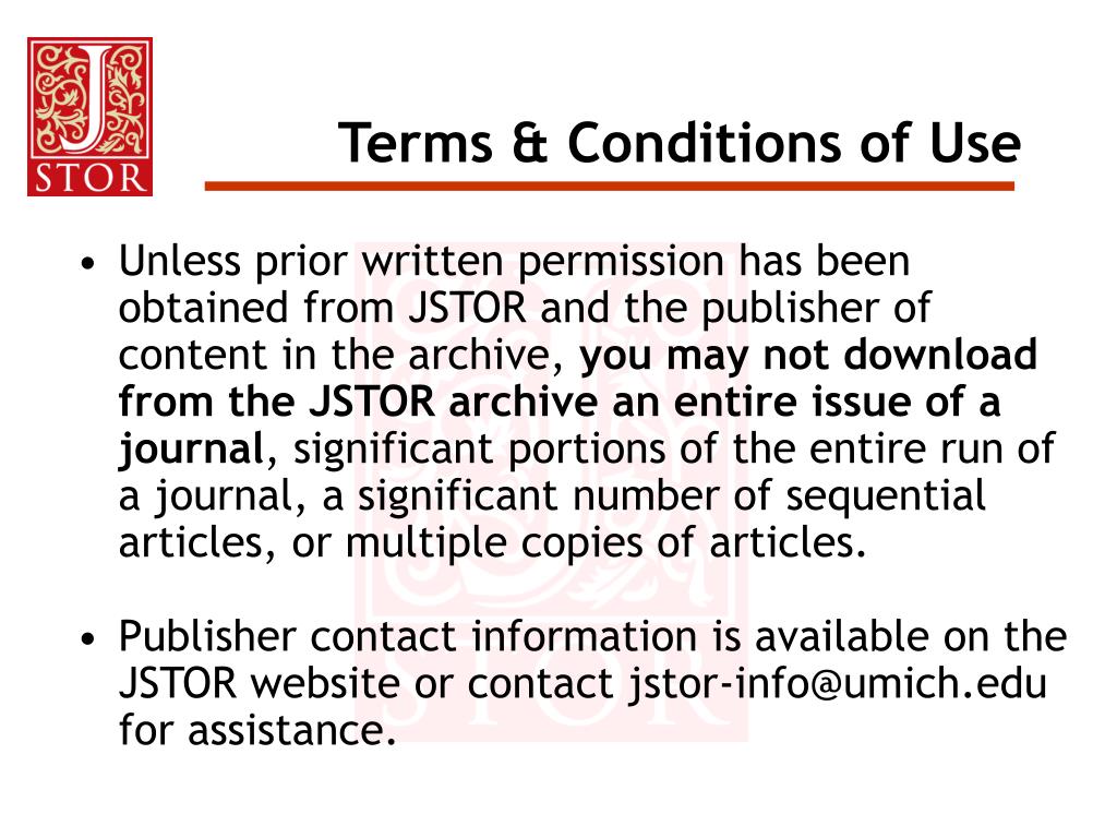 PPT About JSTOR Using JSTOR Browsing for Articles Searching for