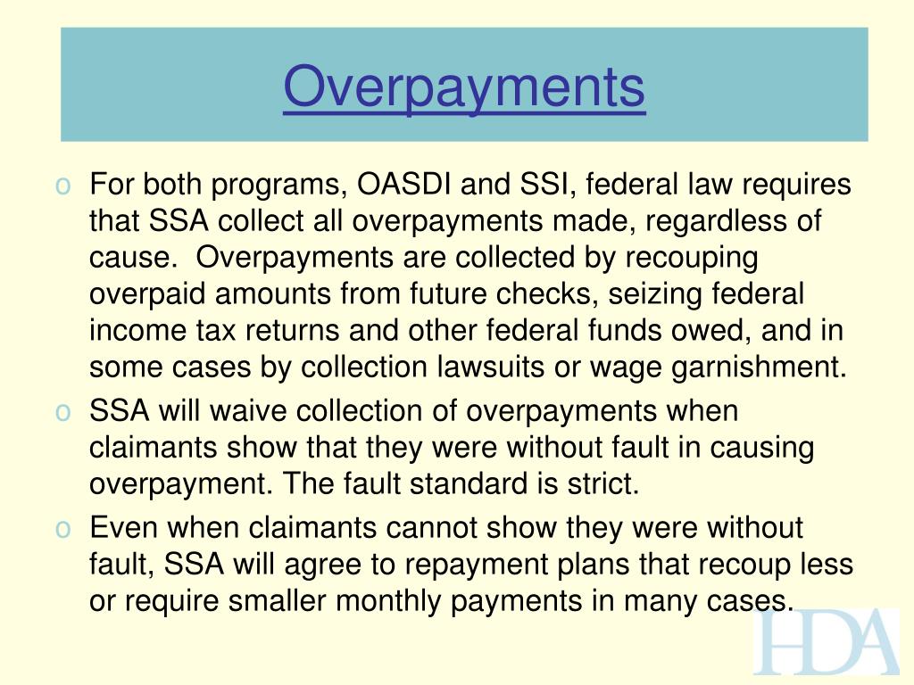 PPT Introduction to SSA Overpayment Issues PowerPoint Presentation