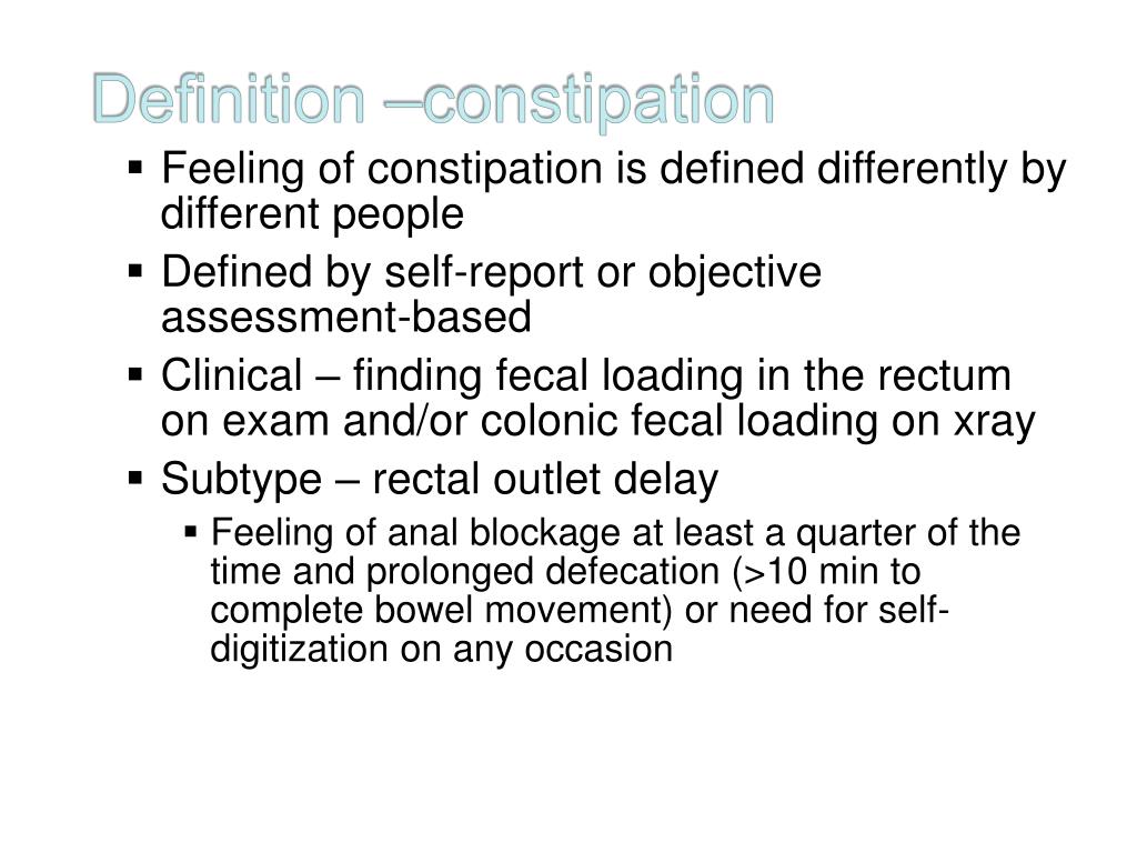 PPT Constipation in the elderly All backed up and no where to go