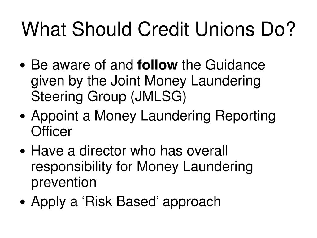 PPT Money Laundering and Credit Unions PowerPoint Presentation, free