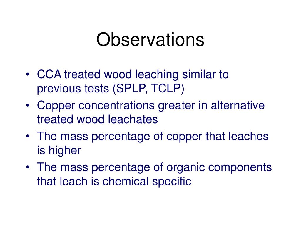 PPT Leaching of Alternative Chemical Treated Wood and Aquatic