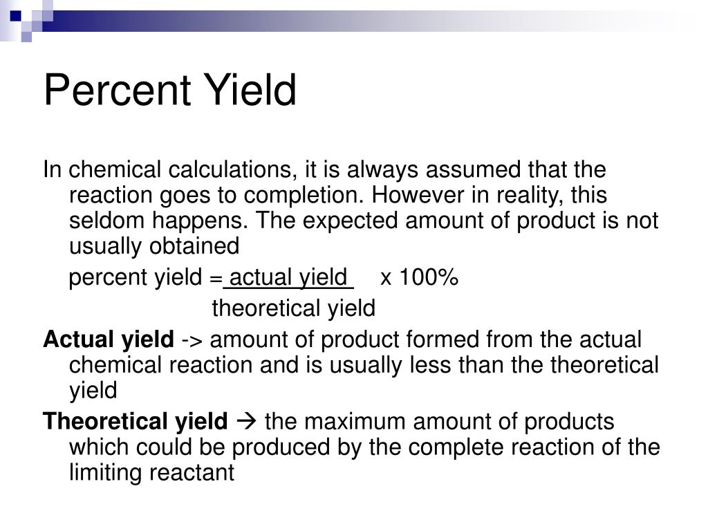 PPT Limiting Reactant and Percent Yield PowerPoint Presentation ID