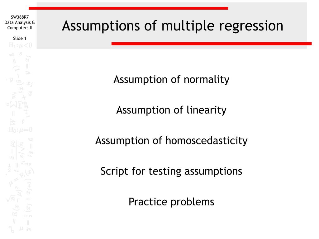 PPT Assumptions of multiple regression PowerPoint Presentation, free