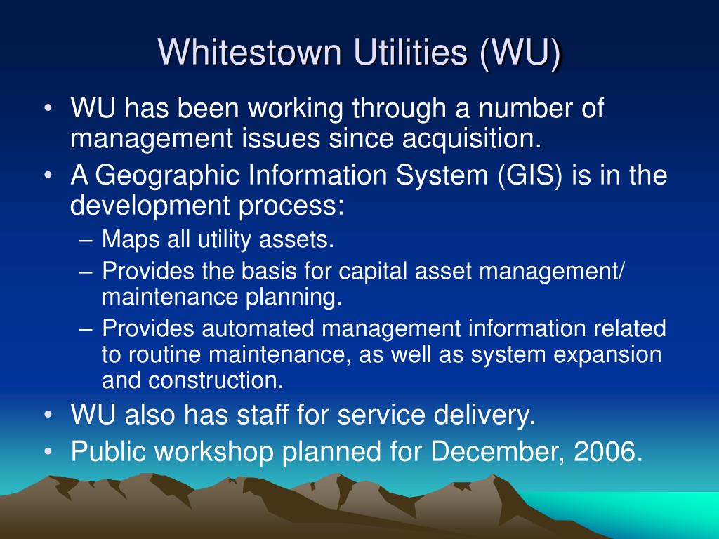 PPT Whitestown 20 Year Strategic Plan for Municipal Services