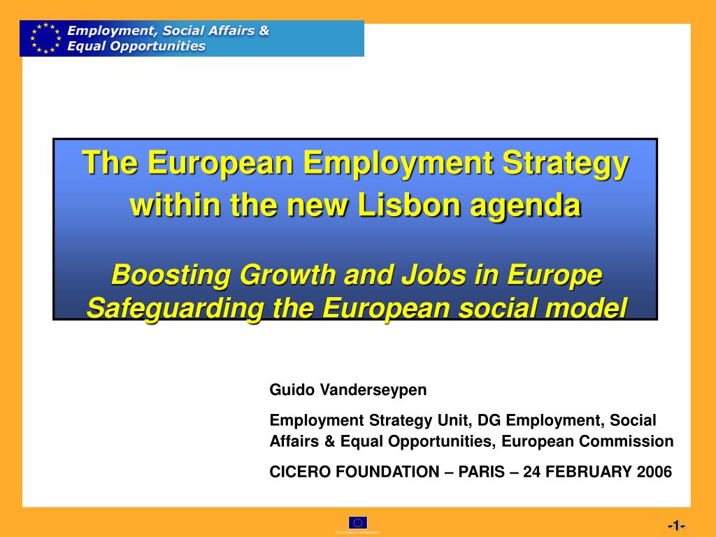 PPT The European Employment Strategy within the new Lisbon agenda