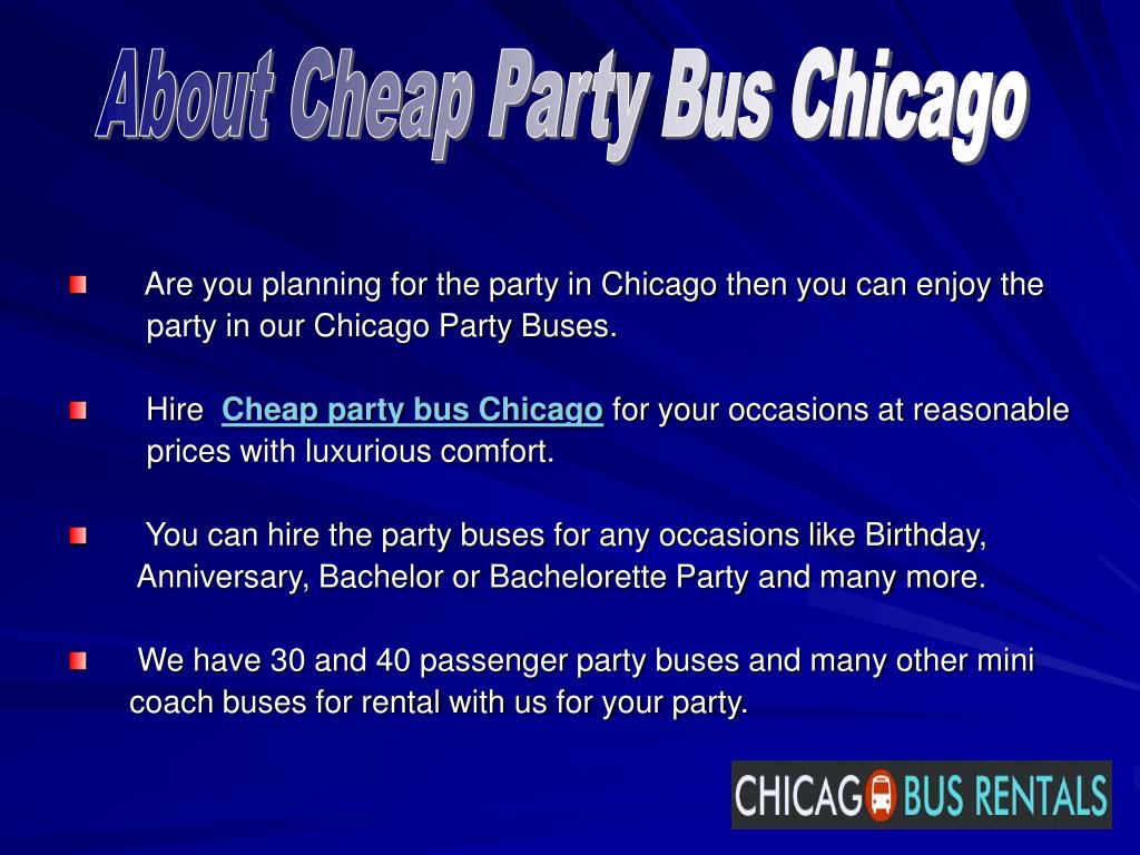 PPT Cheap Party Bus Chicago PowerPoint Presentation, free download ID423942