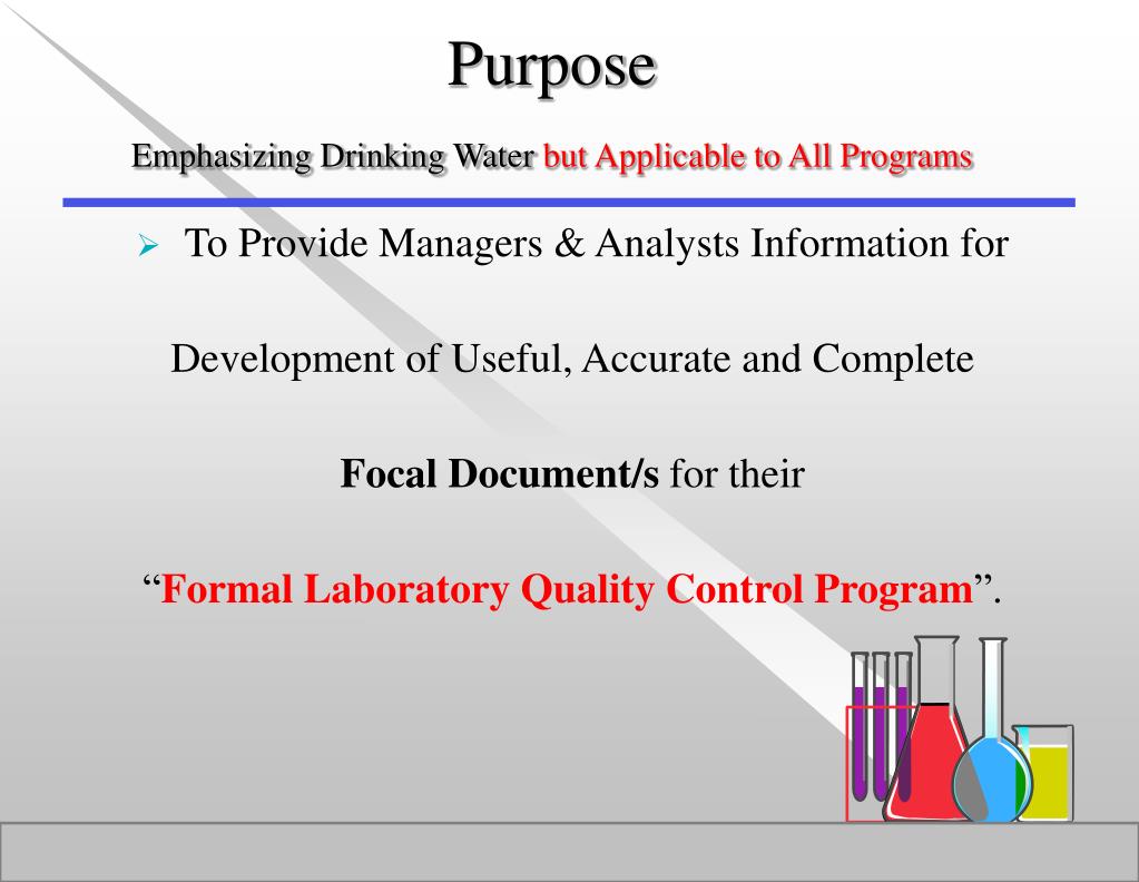PPT SDWA “Laboratory Quality Assurance Plans” & NELAP/TNI “Laboratory