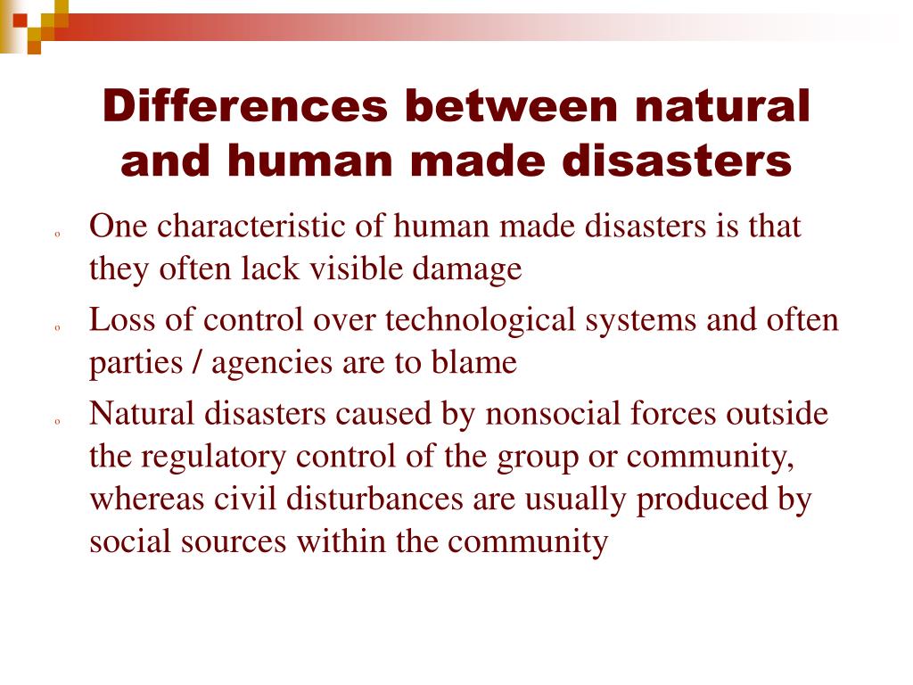 Difference Between Natural Disasters And Human