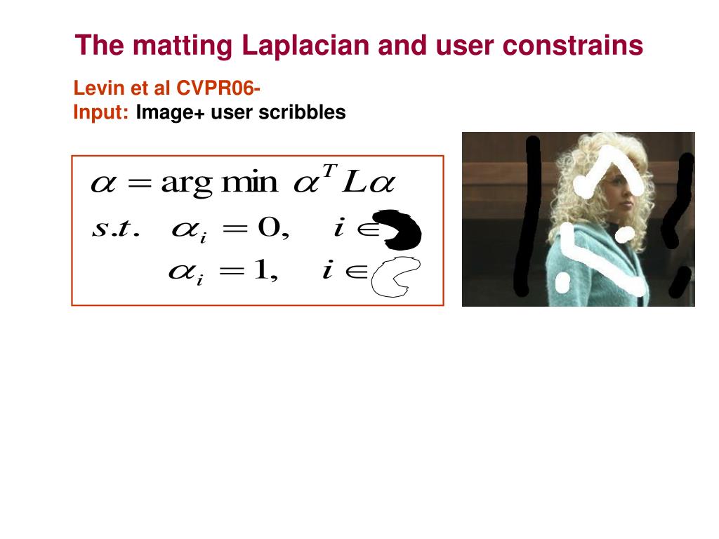 PPT Spectral Matting Anat Levin 1,2 Alex RavAcha 1 Dani Lischinski 1