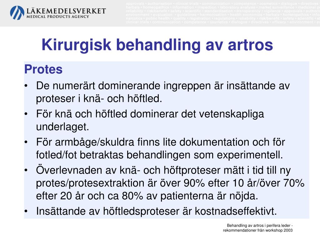 PPT Behandling av artros i perifera leder PowerPoint Presentation