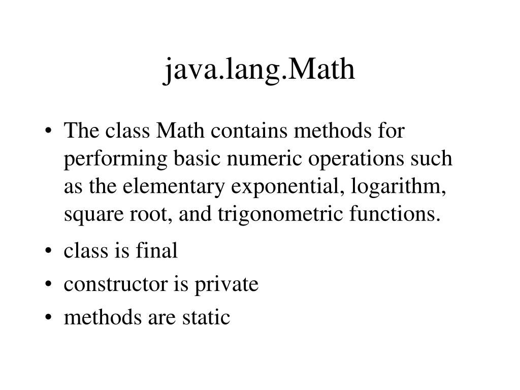 PPT The java.lang Package chapter 8 PowerPoint Presentation, free