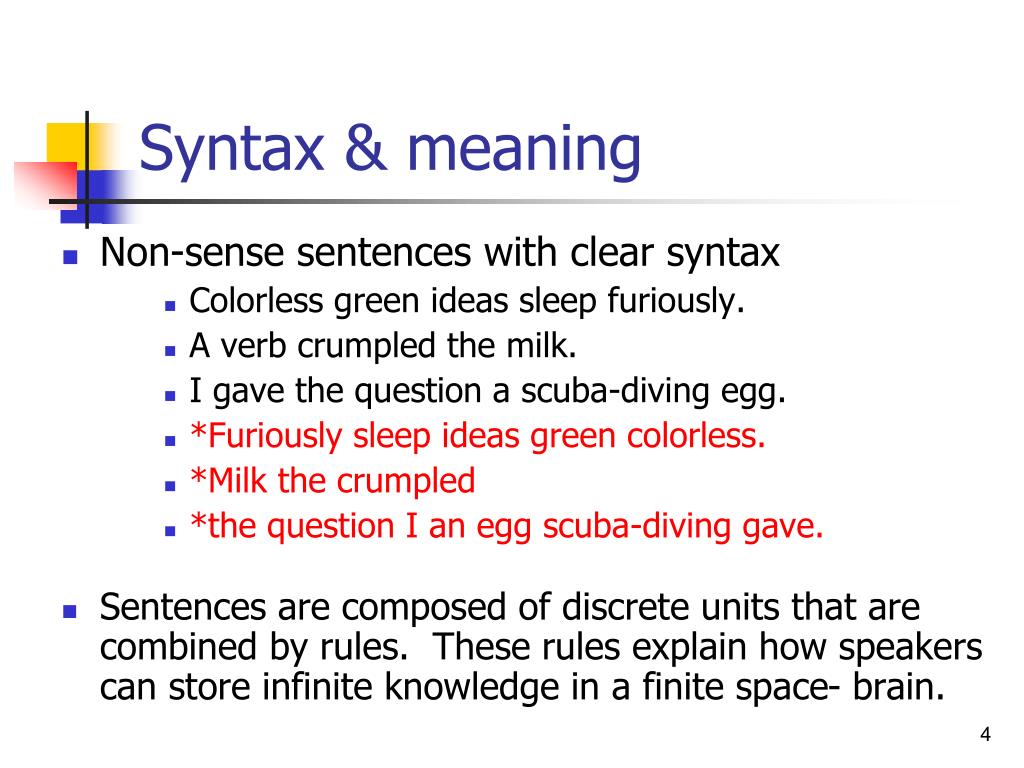PPT Syntax The analysis of sentence structure PowerPoint