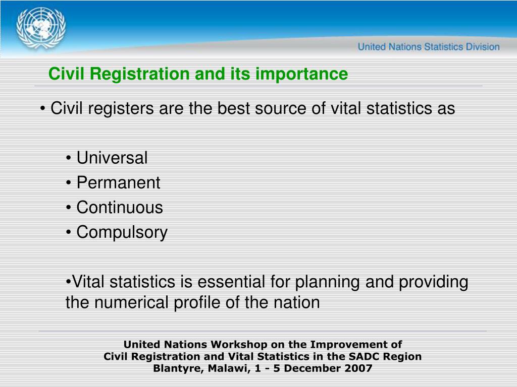 PPT The Need for a Civil Registration System PowerPoint Presentation