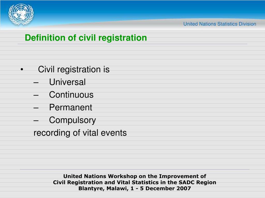 PPT The Need for a Civil Registration System PowerPoint Presentation