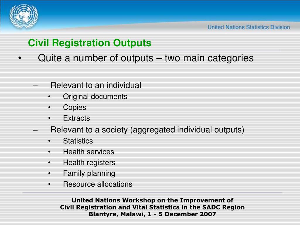 PPT The Need for a Civil Registration System PowerPoint Presentation