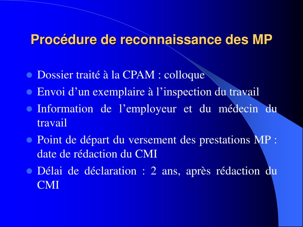 PPT LES MALADIES PROFESSIONNELLES Réunion du GEMTO du 26 juin 2003 Villers Saint Paul