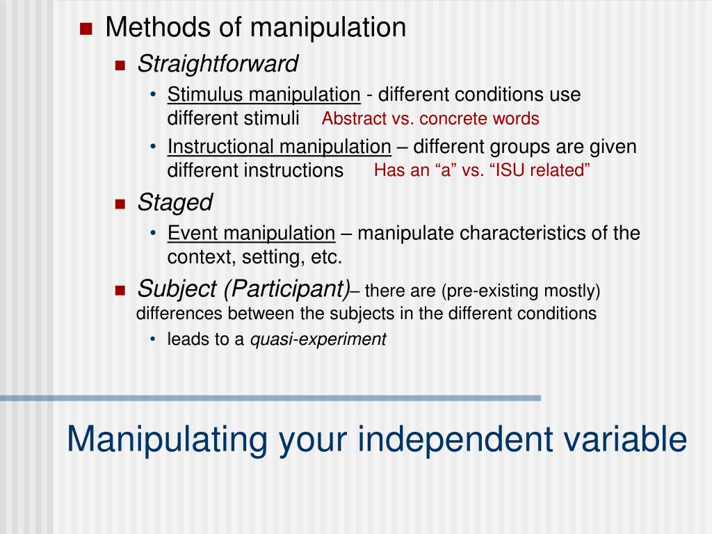 PPT Manipulation and Measurement of Variables PowerPoint Presentation