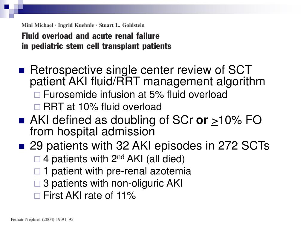 PPT Pediatric Bone Marrow Transplant Recipients with Acute Kidney
