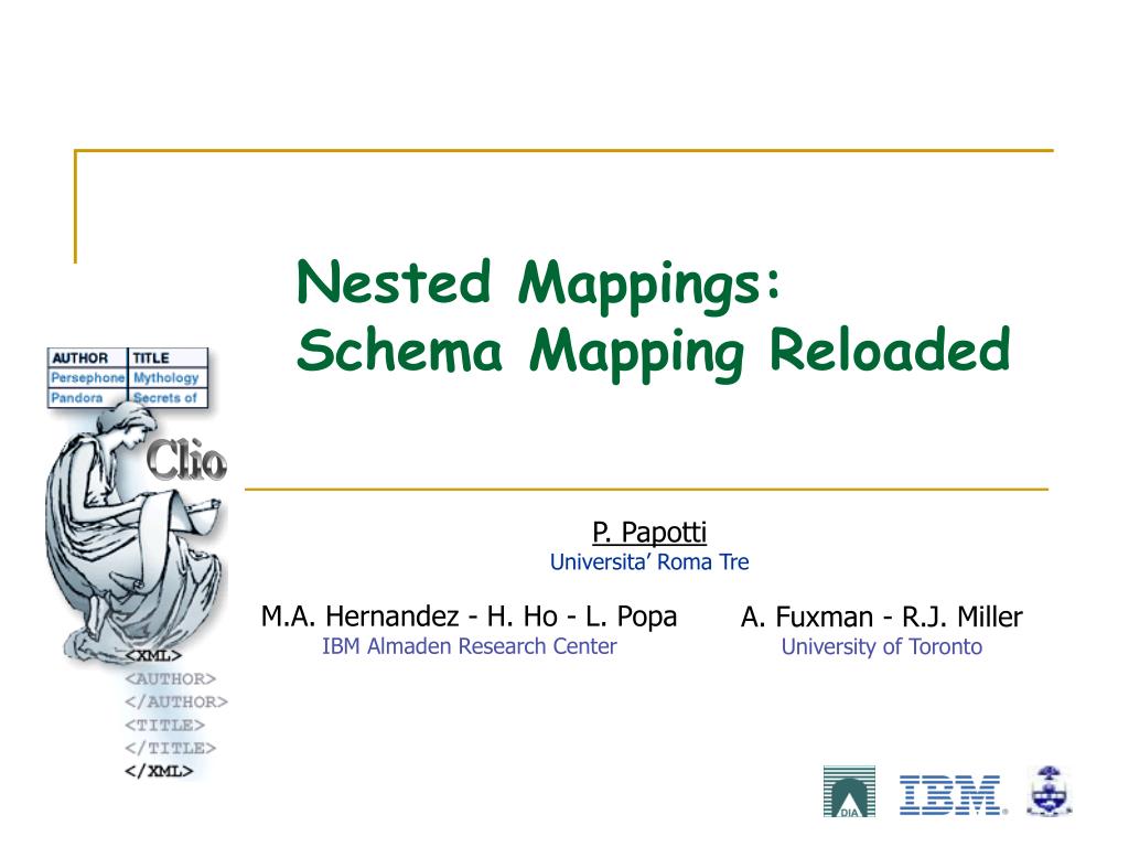 PPT Nested Mappings Schema Mapping Reloaded PowerPoint Presentation