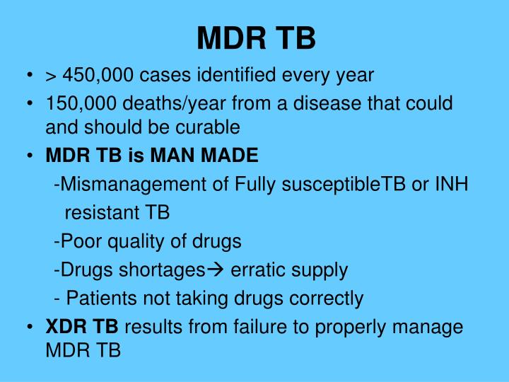 PPT Management of Tuberculosis (TB) and MultidrugResistant TB (MDR