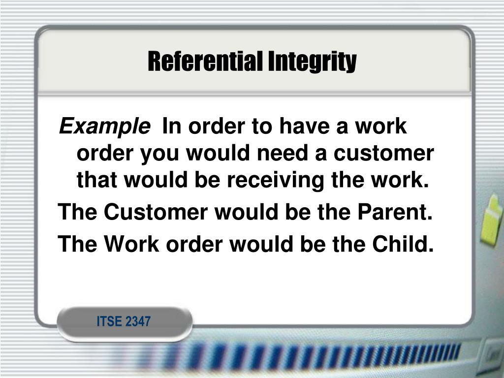 PPT Referential Integrity PowerPoint Presentation, free download ID