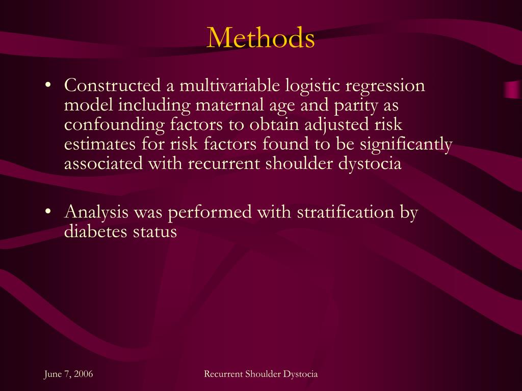 PPT Risk Factors for Recurrent Shoulder Dystocia, Washington State