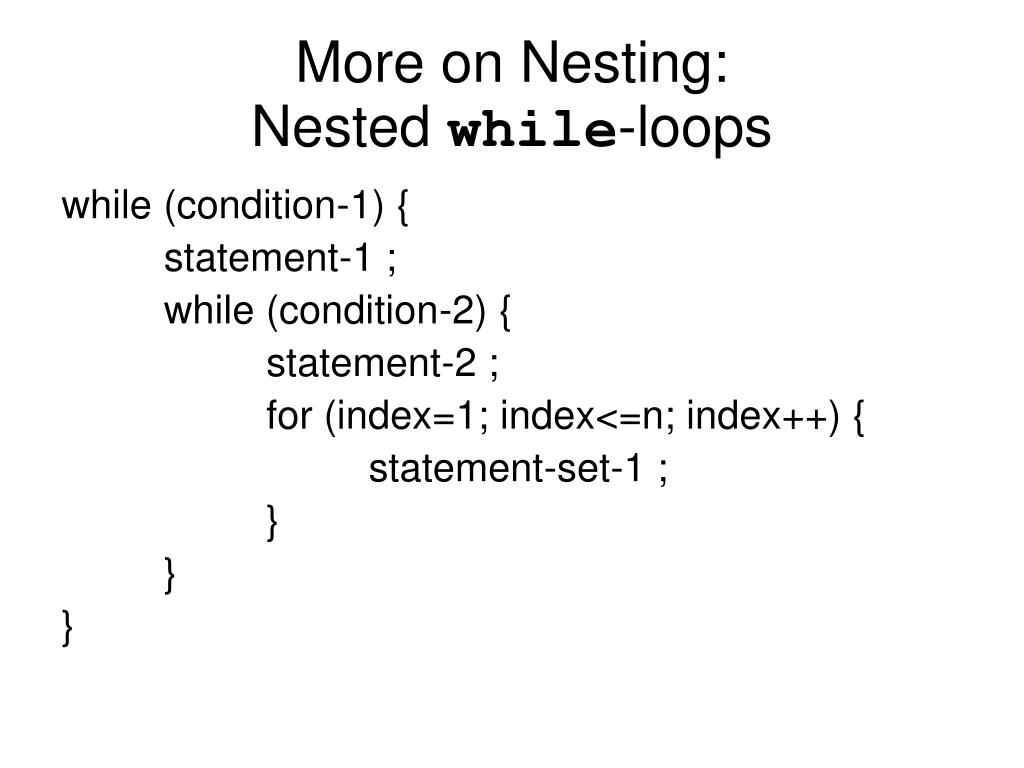 PPT Nested Loops, and Miscellaneous Loop Techniques PowerPoint