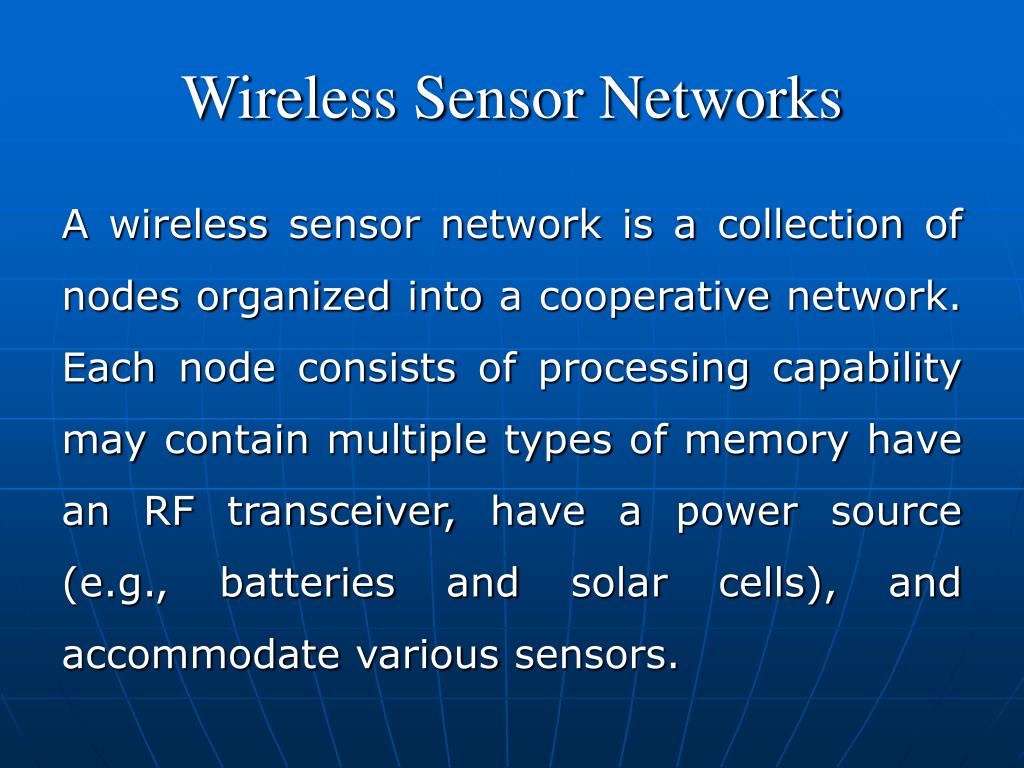 PPT Introduction To Wireless Sensor Networks PowerPoint Presentation