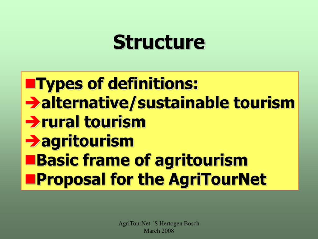 PPT DEFINITION OF AGRITOURISM PowerPoint Presentation, free download