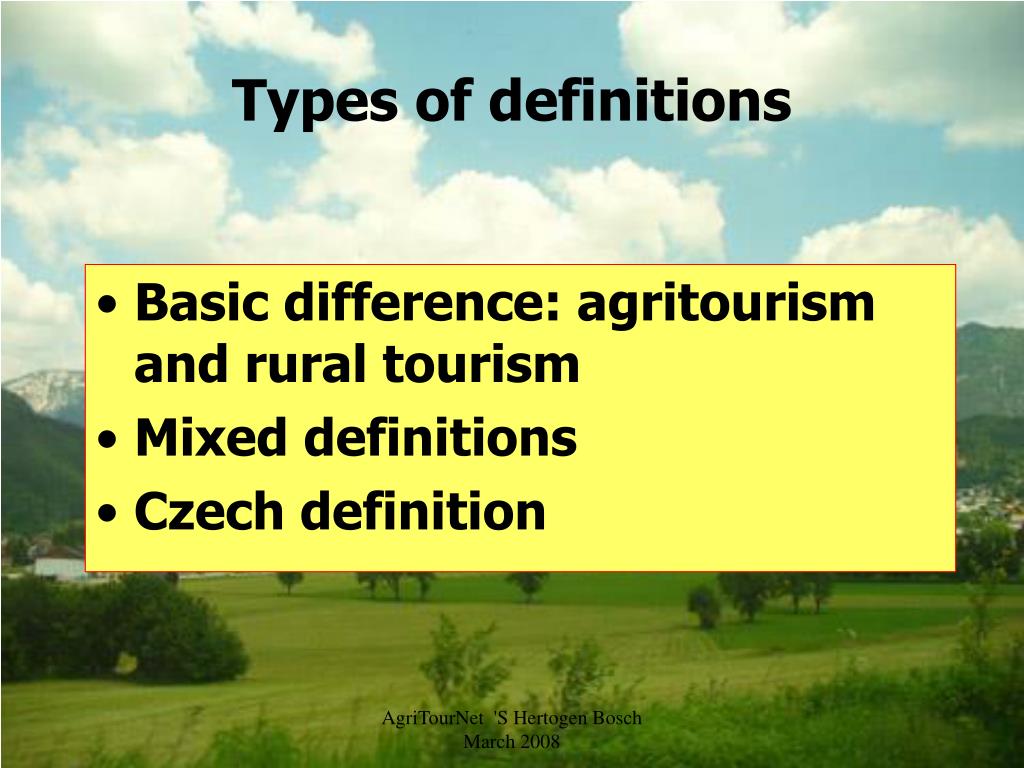 PPT DEFINITION OF AGRITOURISM PowerPoint Presentation ID443227