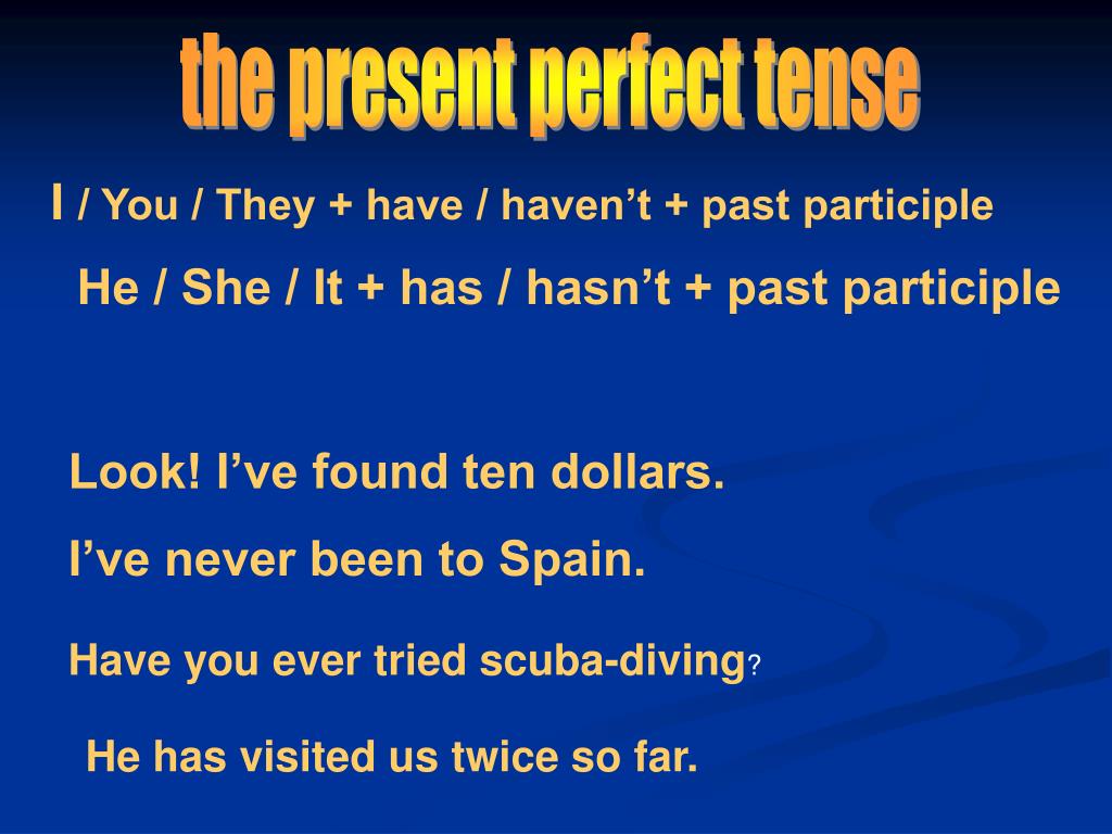 PPT the present perfect tense PowerPoint Presentation