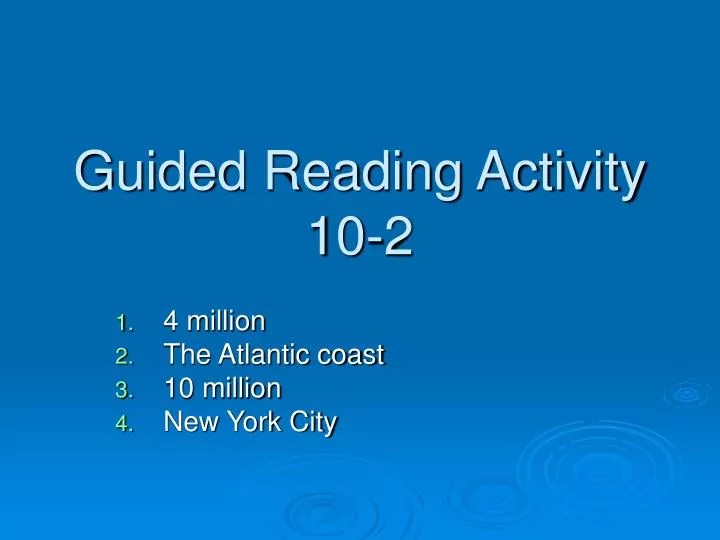 PPT Guided Reading Activity 102 PowerPoint Presentation, free
